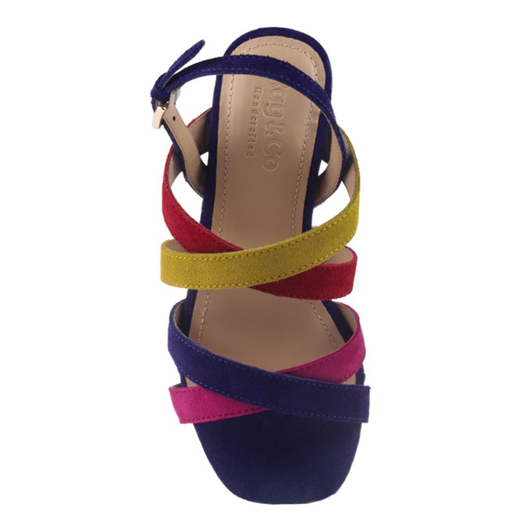 women mon lapin red high heeled block leather sandal#color_multi-blue