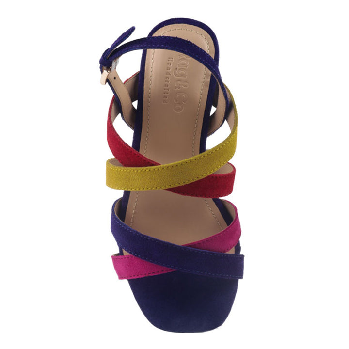 women mon lapin red high heeled block leather sandal#color_multi-blue