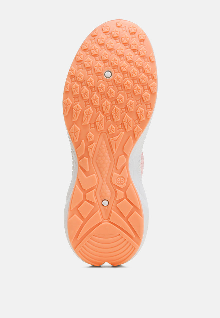 women lace-up chunky sneakers#color_pink