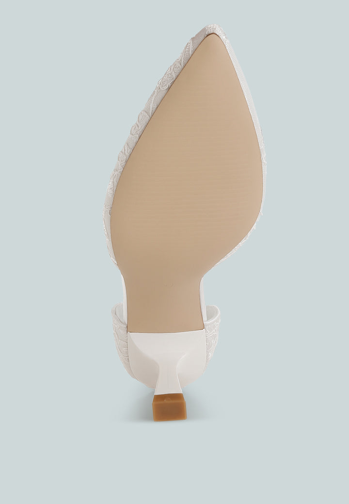 women lace kitten heel sandals#color_white