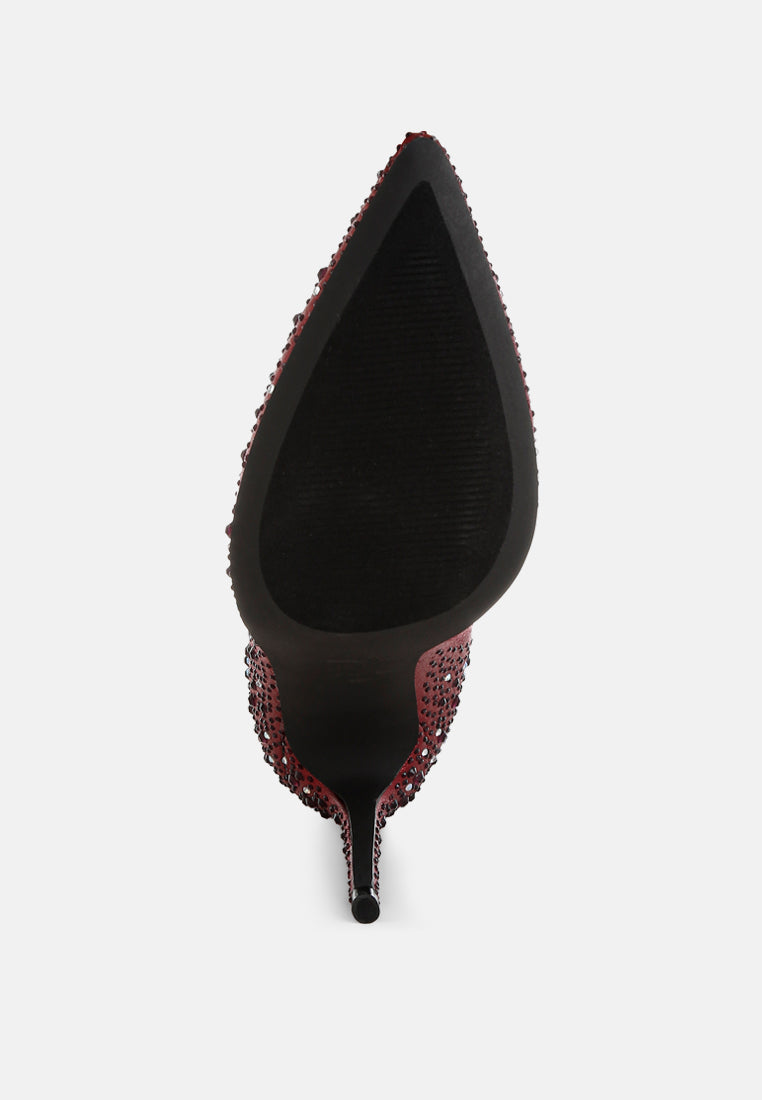 women rhinestones embellished stiletto boots#color_burgundy
