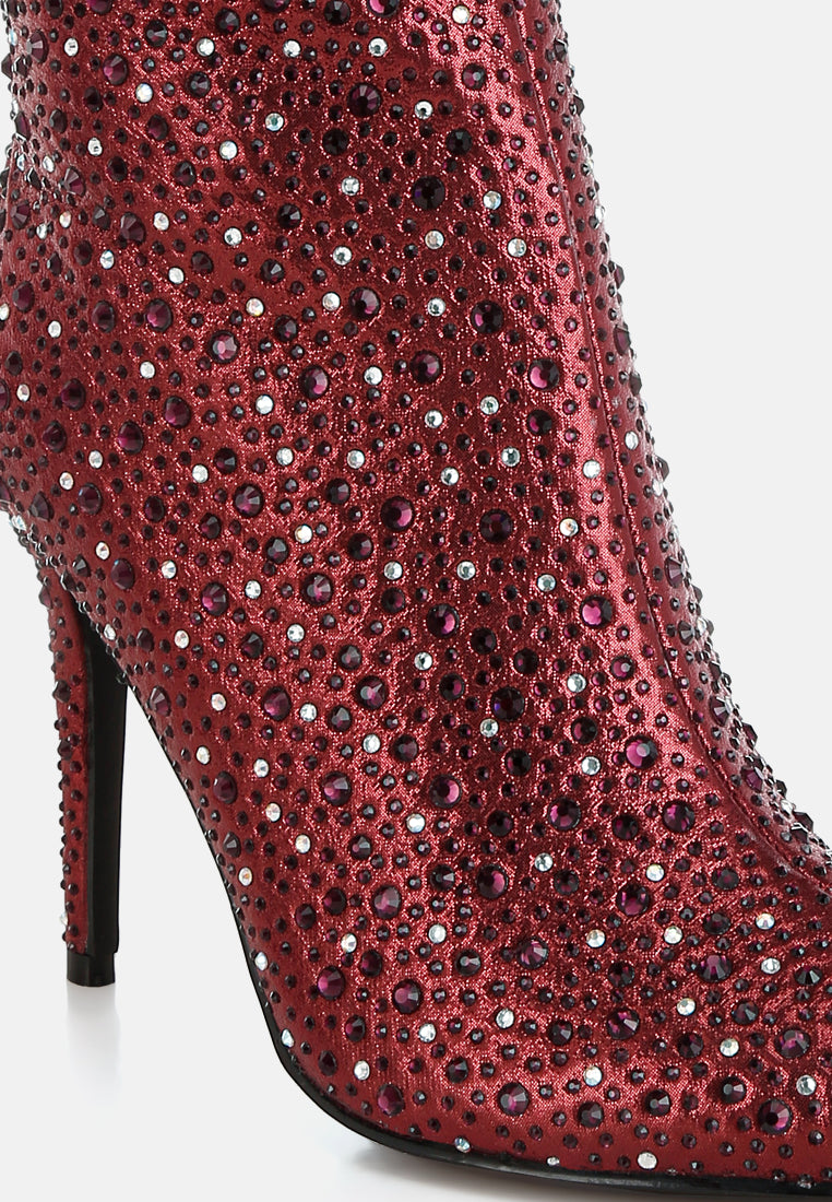 women rhinestones embellished stiletto boots#color_burgundy