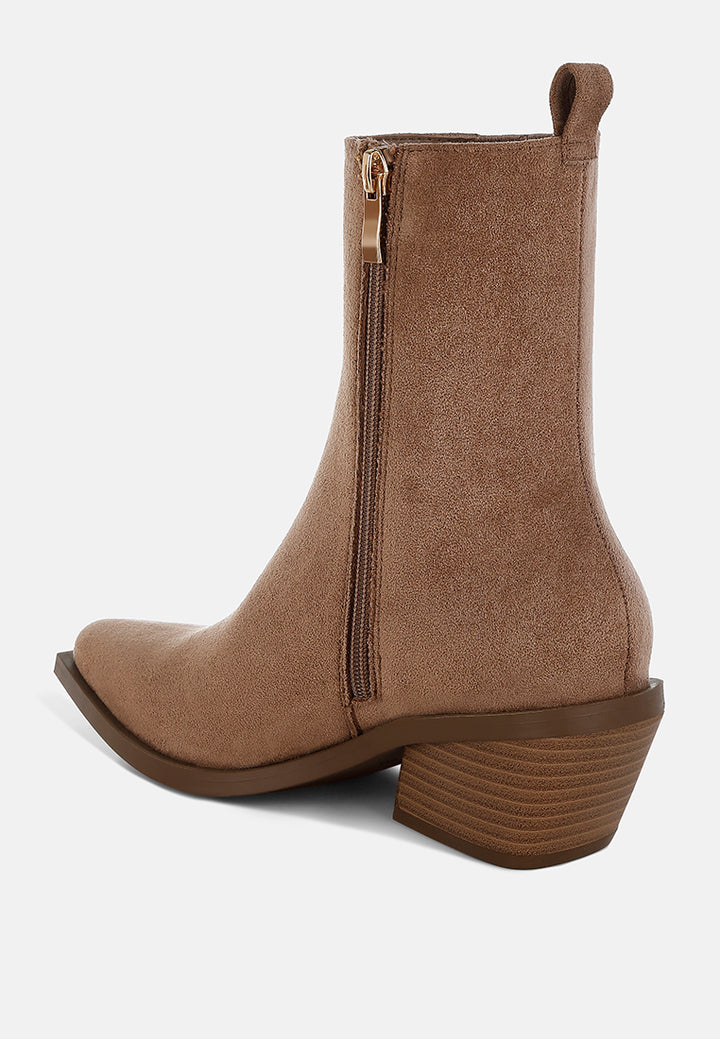 women high ankle microfiber chelsea boots#color_beige