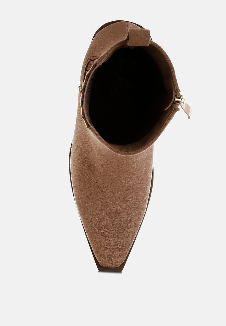 women high ankle microfiber chelsea boots#color_beige