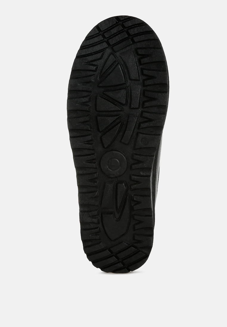 women faux leather platform classic slip-on#color_black