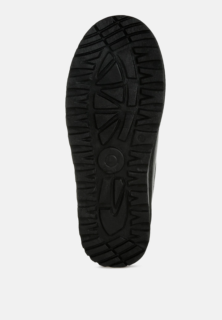 women faux leather platform classic slip-on#color_black