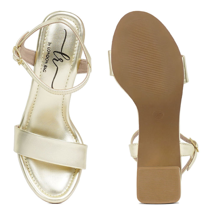 london rag women metallic faux leather sandals#color_gold