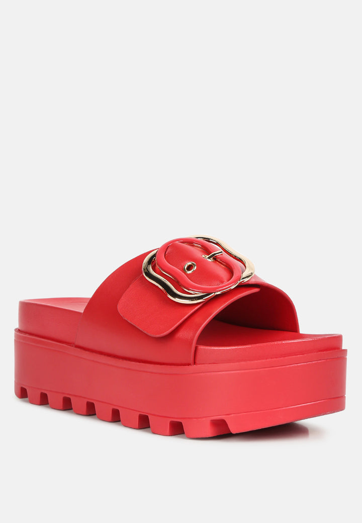 lug sole flatform sliders#color_red
