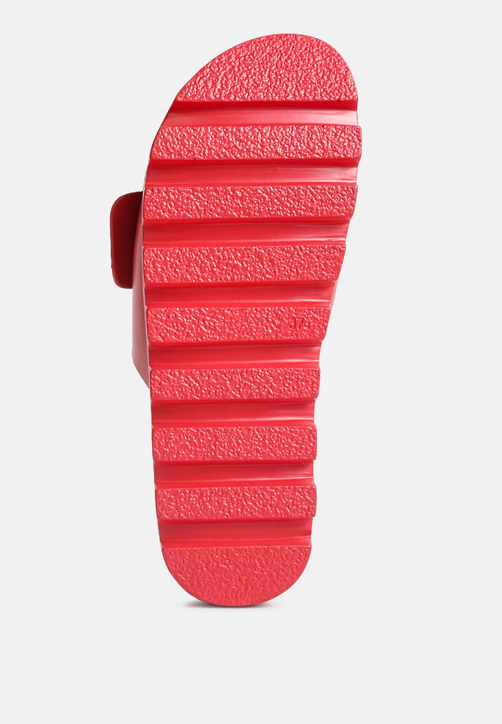 lug sole flatform sliders#color_red