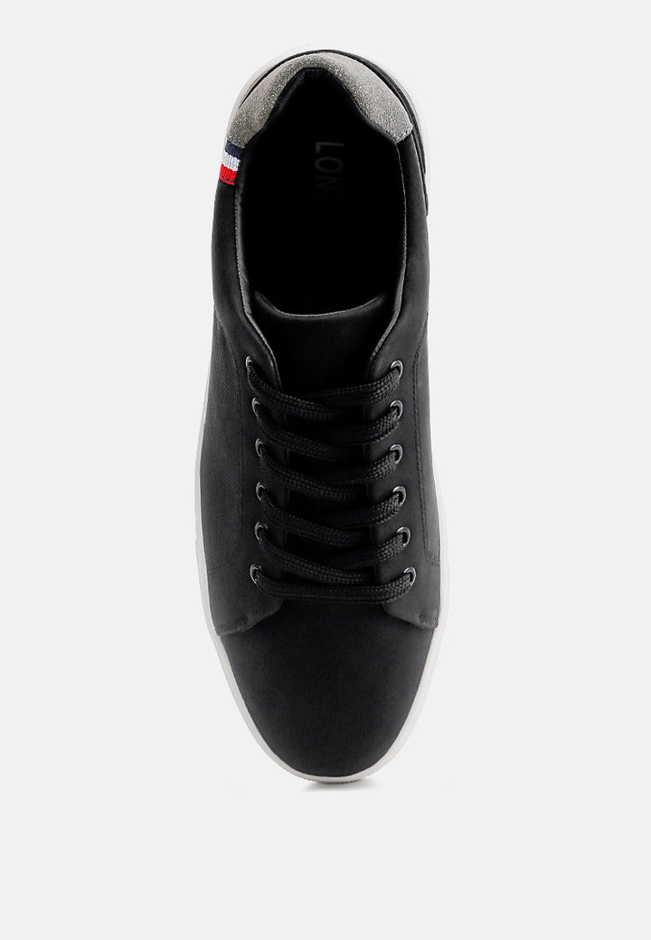 mens lug sole platform sneakers#color_black