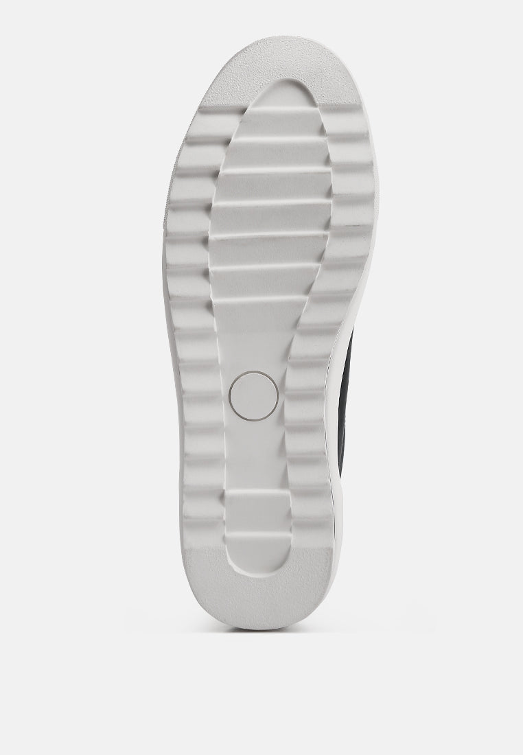 mens lug sole platform sneakers#color_black