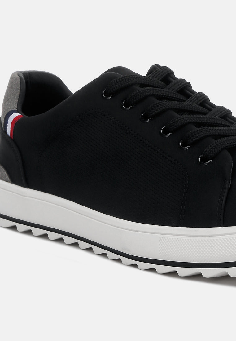 mens lug sole platform sneakers#color_black