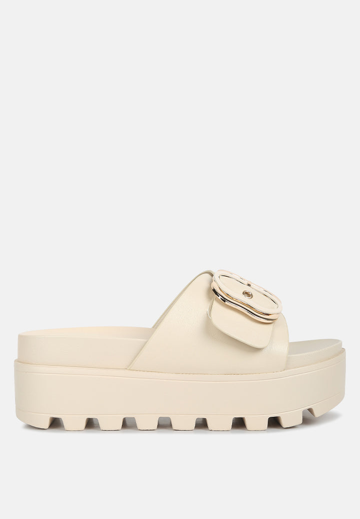 women lug sole flatform sliders#color_beige