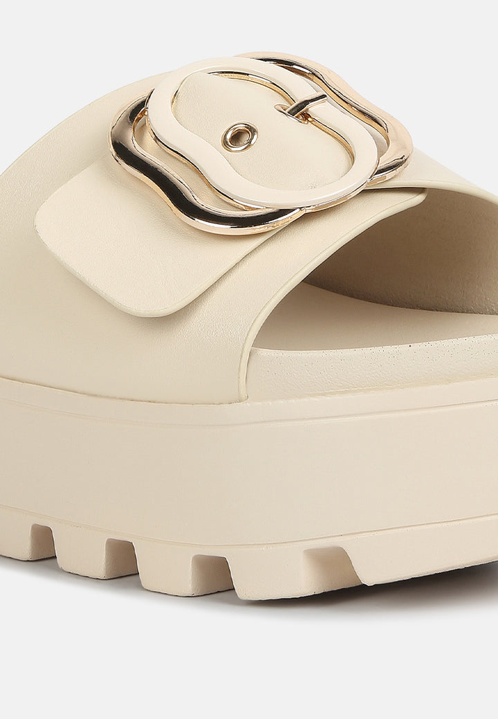 women lug sole flatform sliders#color_beige