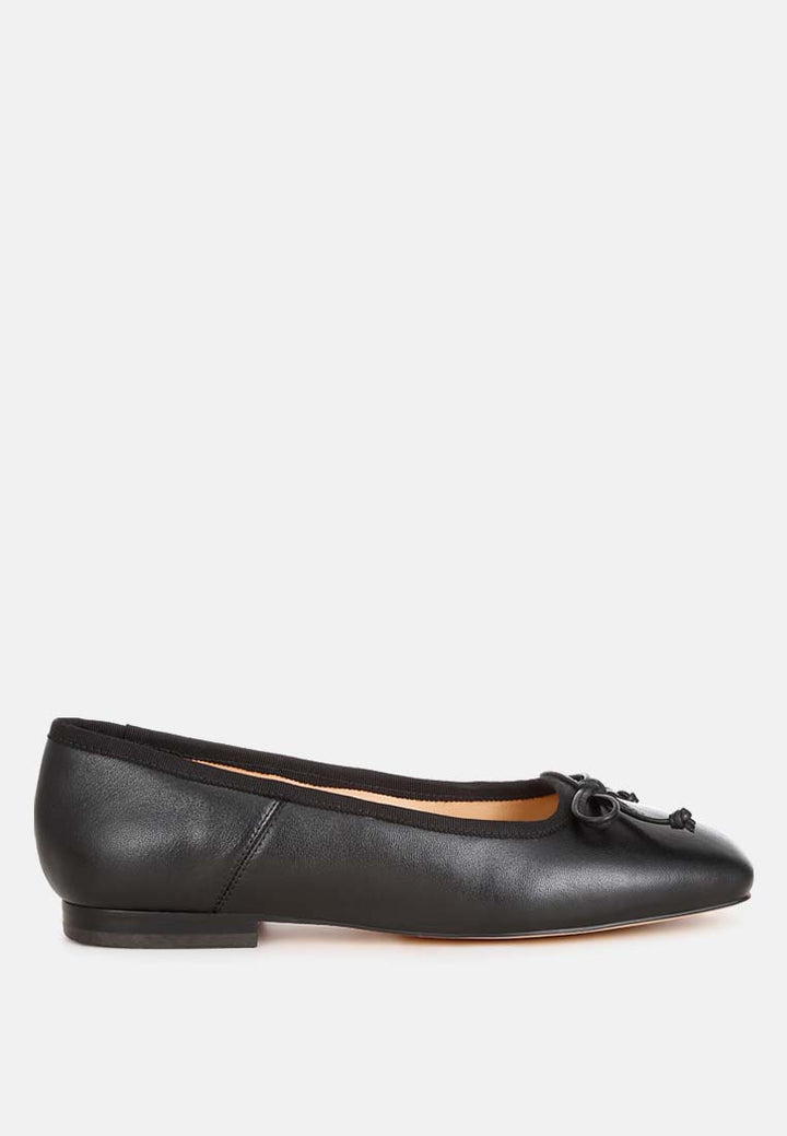women square-toe bow ballerinas#color_black