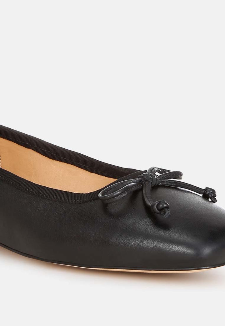 women square-toe bow ballerinas#color_black