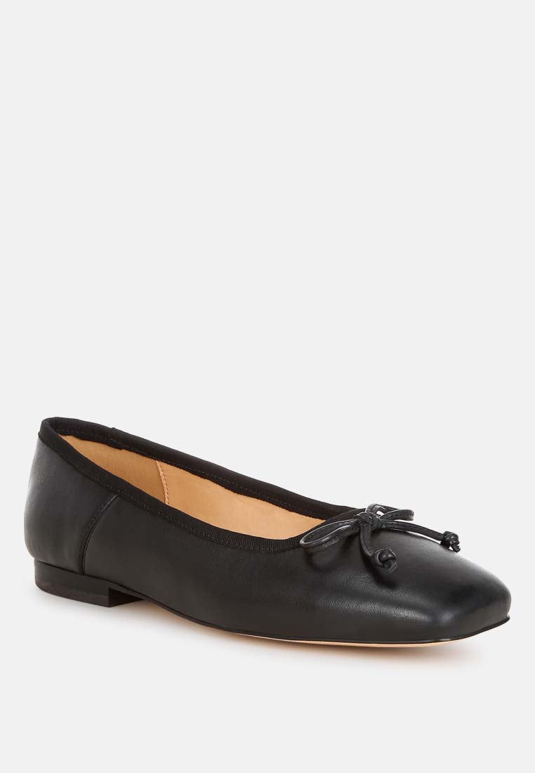 women square-toe bow ballerinas#color_black