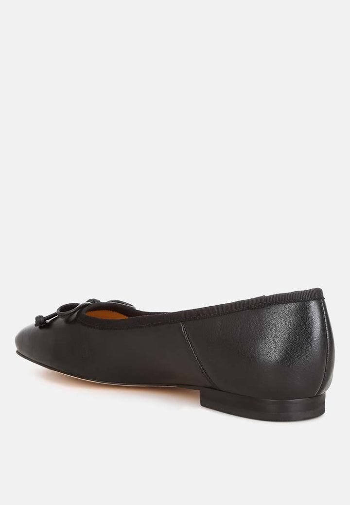 women square-toe bow ballerinas#color_black