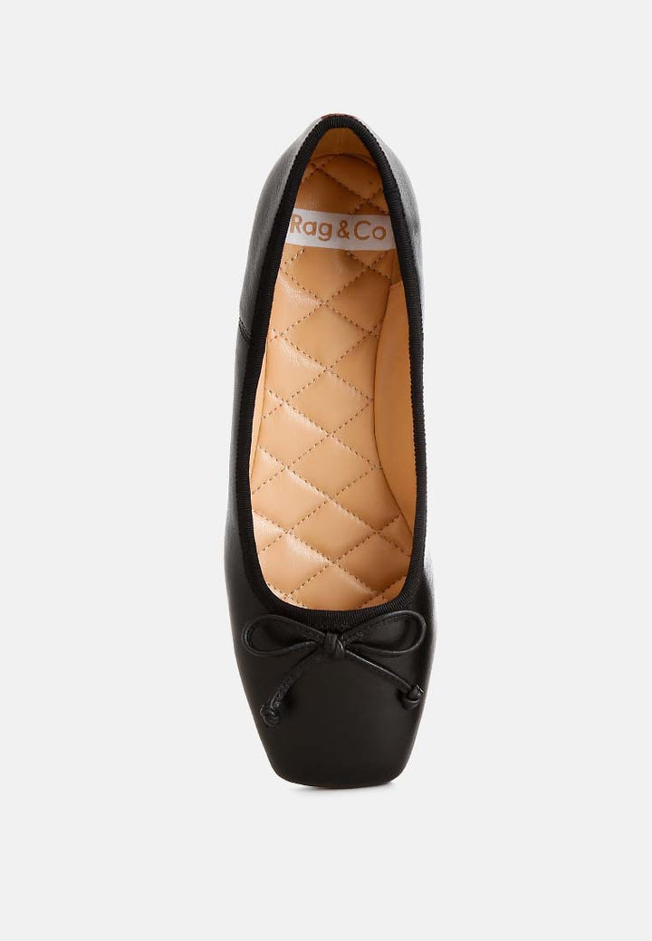 women square-toe bow ballerinas#color_black