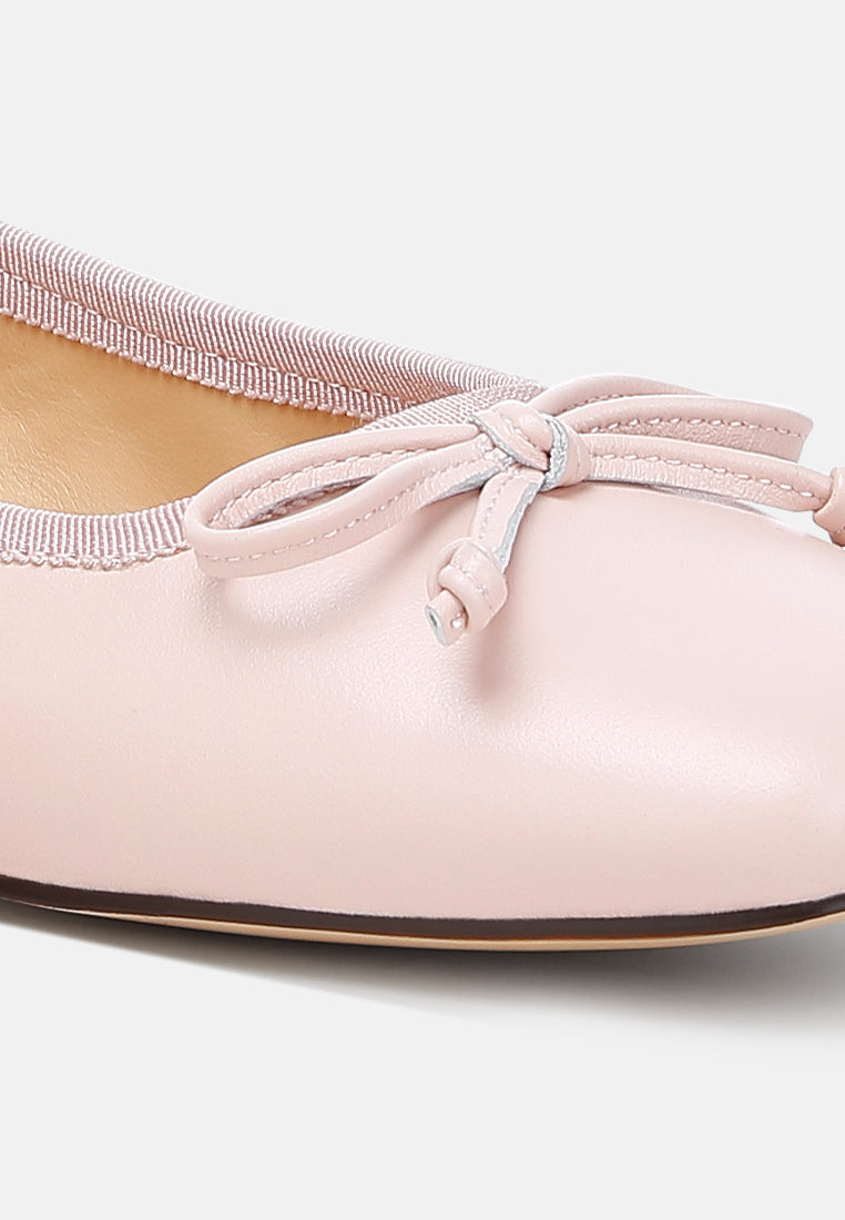 women square-toe bow ballerinas#color_pink