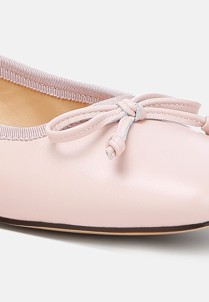 women square-toe bow ballerinas#color_pink