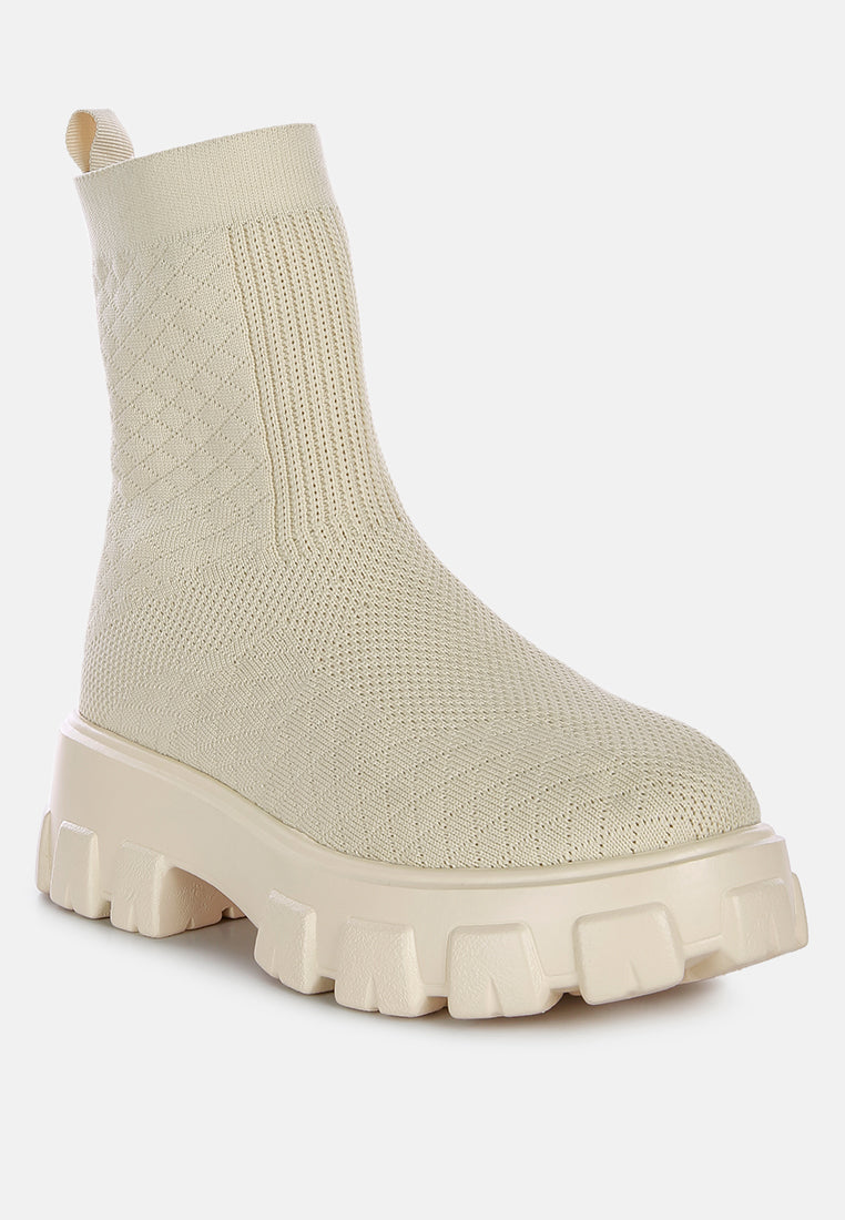 women stretch knit ankle boots#color_beige
