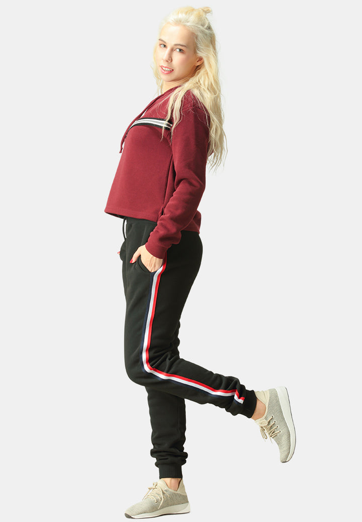 women hoodie with drawstring#color_burgundy