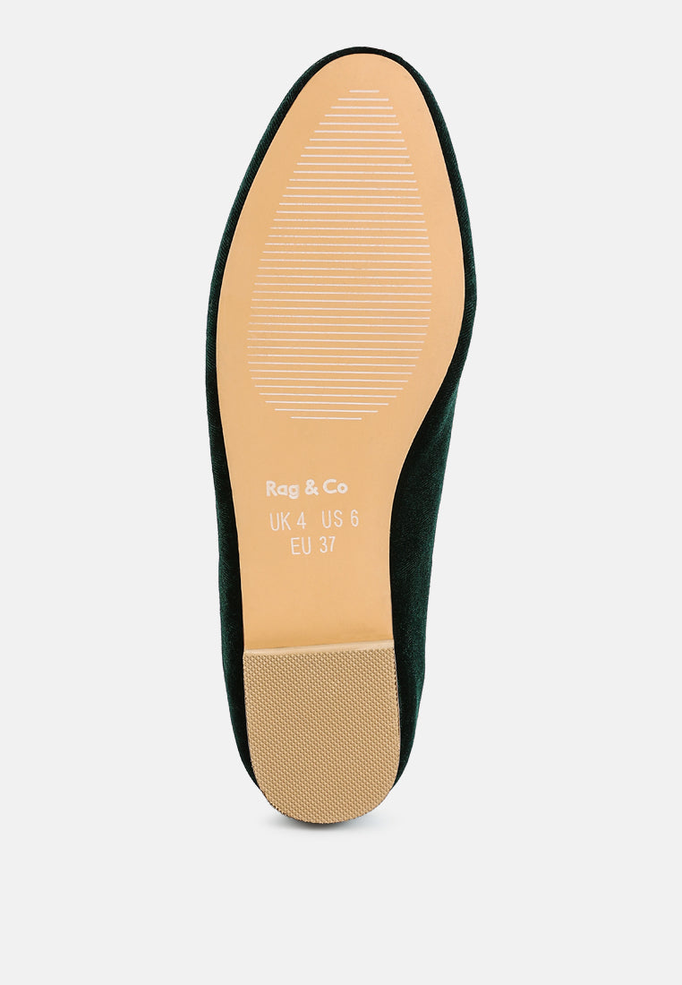 women penny strap velvet loafers#color_green