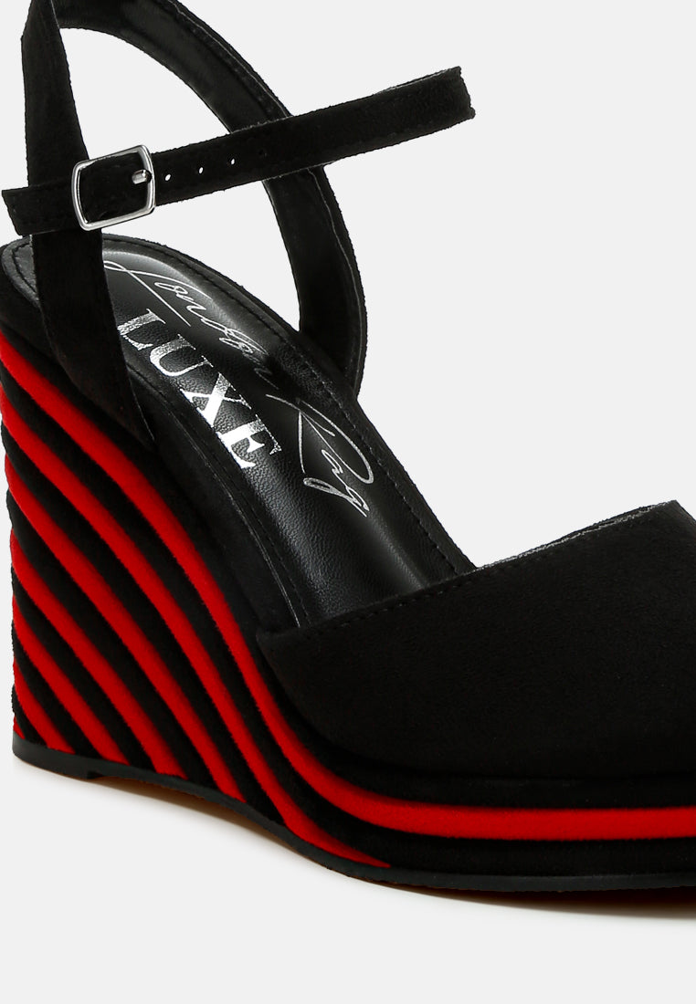 dual tone wedge sandals#colour_black