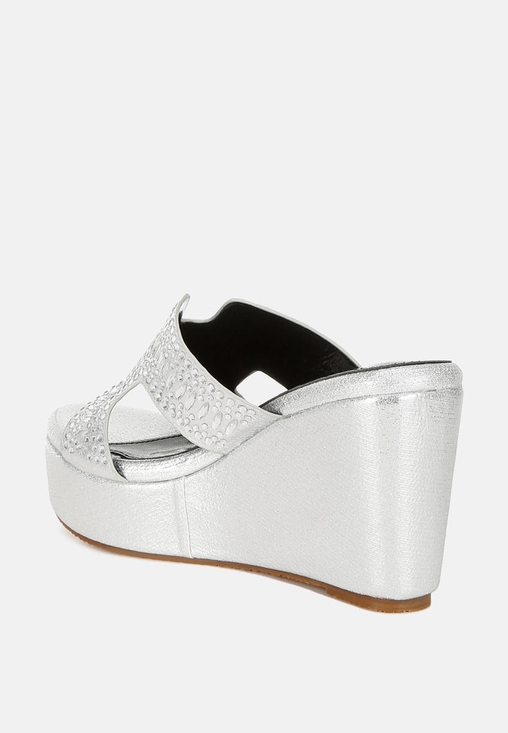 diamante & rhinestone detail cut-out sandals#color_silver