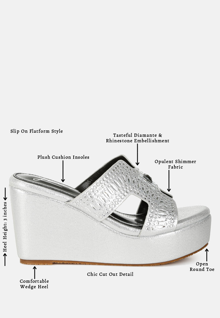 diamante & rhinestone detail cut-out sandals#color_silver