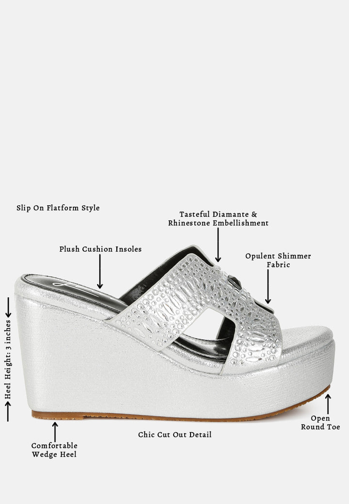 diamante & rhinestone detail cut-out sandals#color_silver