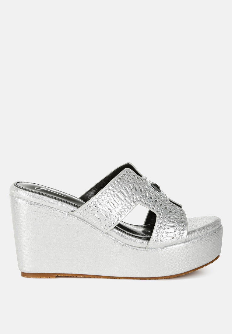 diamante & rhinestone detail cut-out sandals#colour_silver