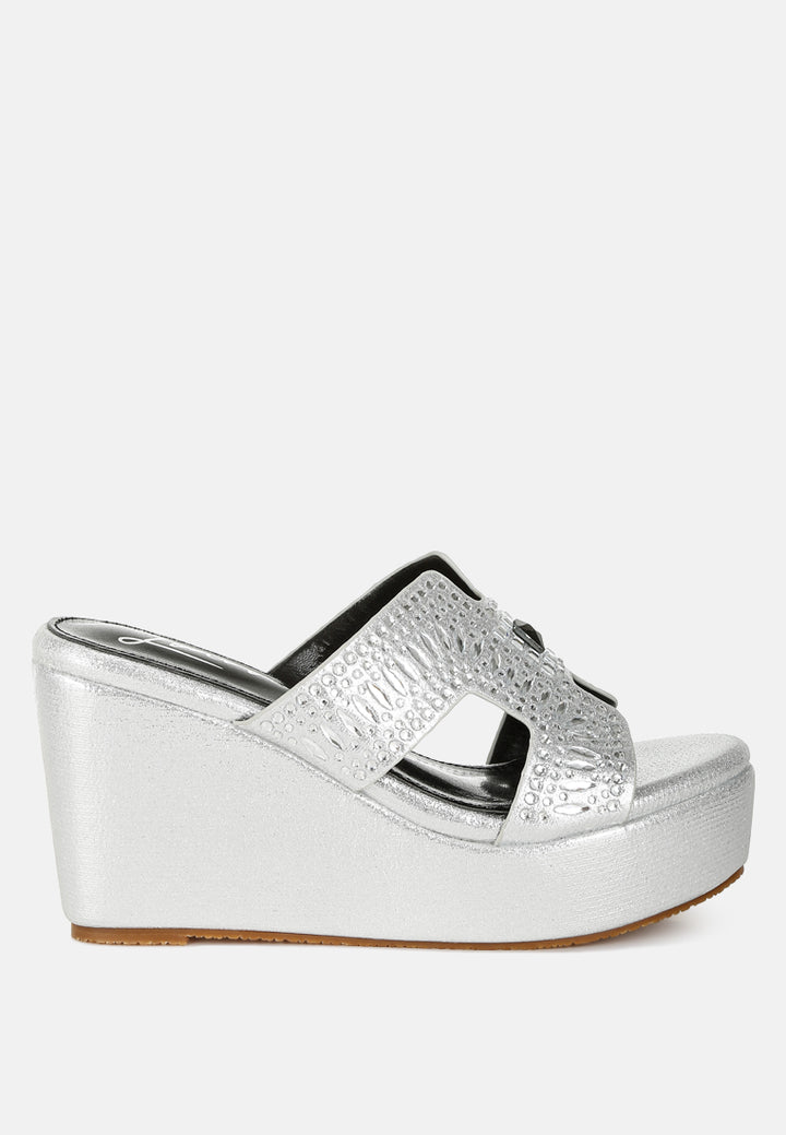 diamante & rhinestone detail cut-out sandals#color_silver