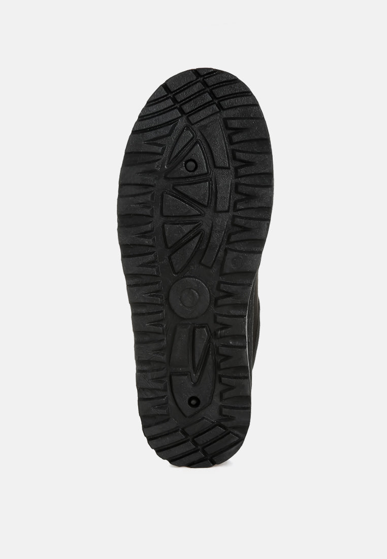 women buckle strap fur platform classic slip-on#color_black