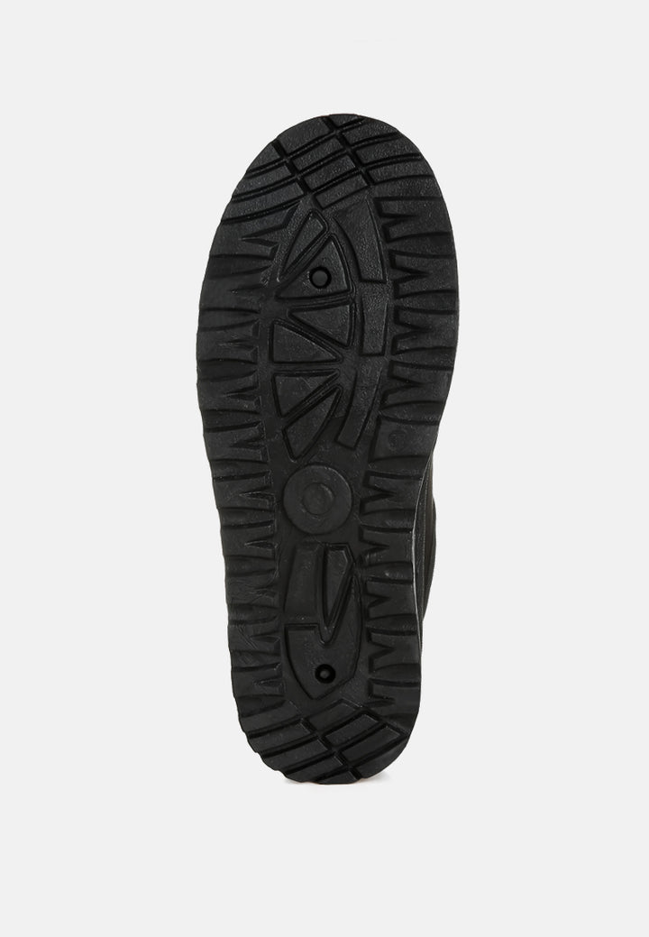 women buckle strap fur platform classic slip-on#color_black