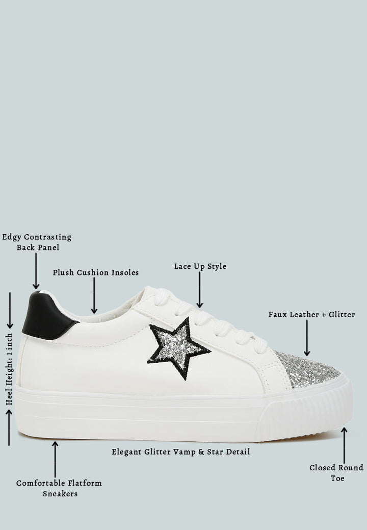 women glitter patch chunky sneakers#color_white