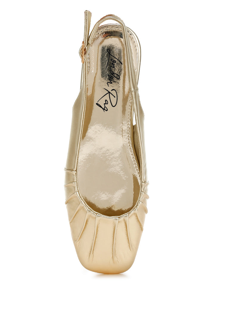 metallic square toe flat slingbacks by rag#color_gold