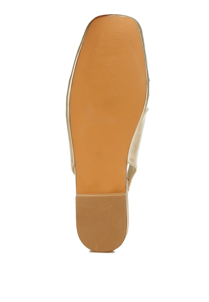 metallic square toe flat slingbacks by rag#color_gold