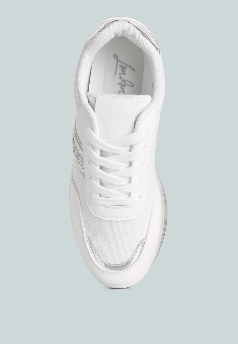 metallic panel platform sneakers#color_white