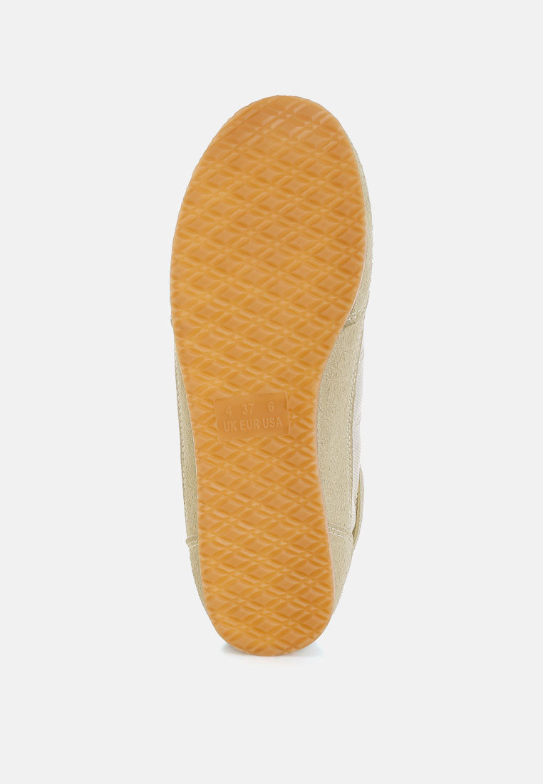 women microfiber & mesh sneakers#color_beige