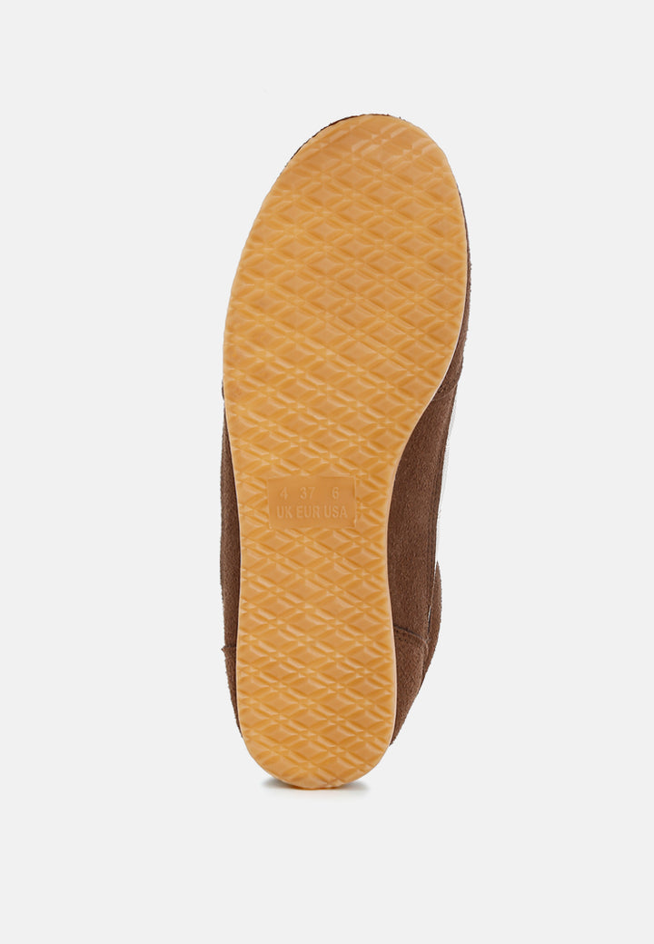 women microfiber & mesh sneakers#color_brown