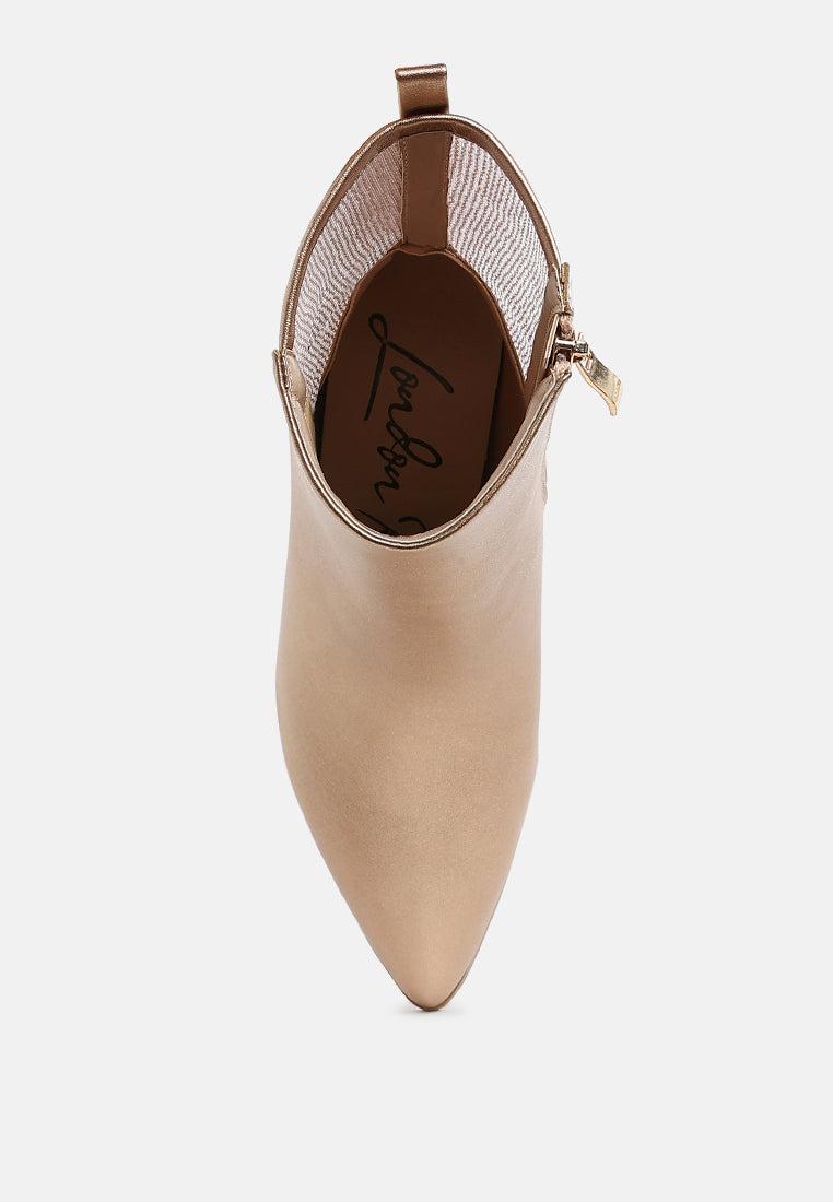 women mesh detail pointy ankle boots#color_gold