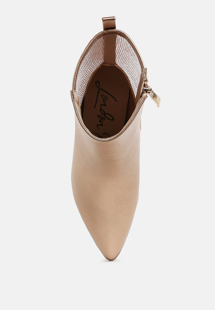 women mesh detail pointy ankle boots#color_gold