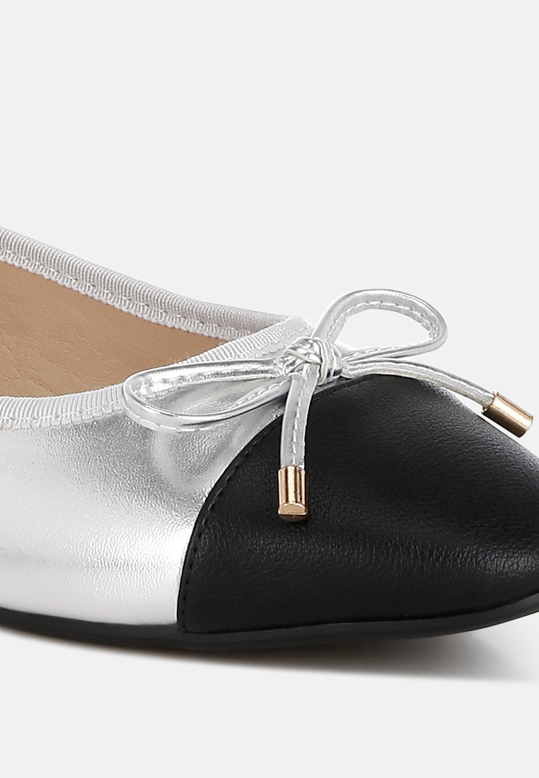 women two tone ballet flats#color_silver
