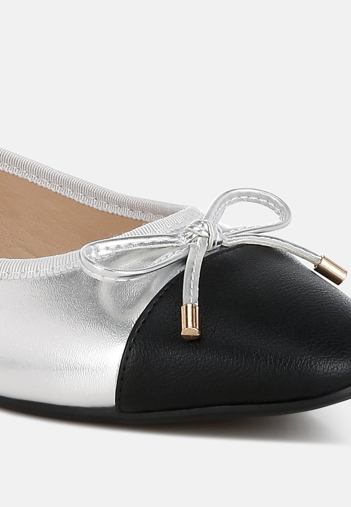women two tone ballet flats#color_silver