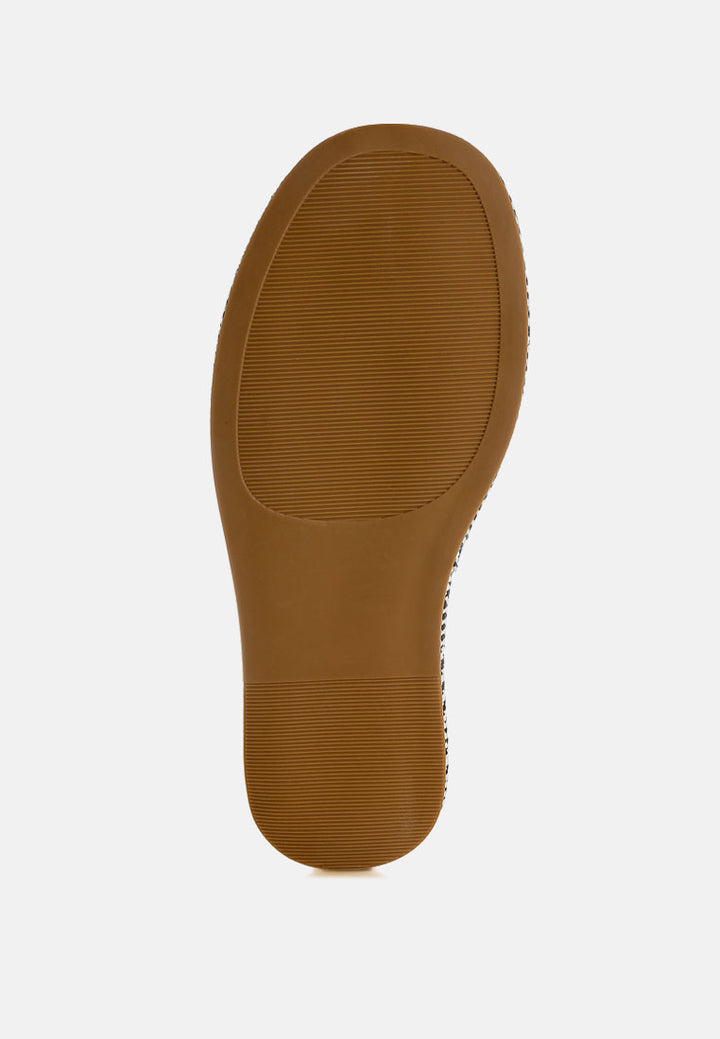 Women Raffia Flatform Slip Ons