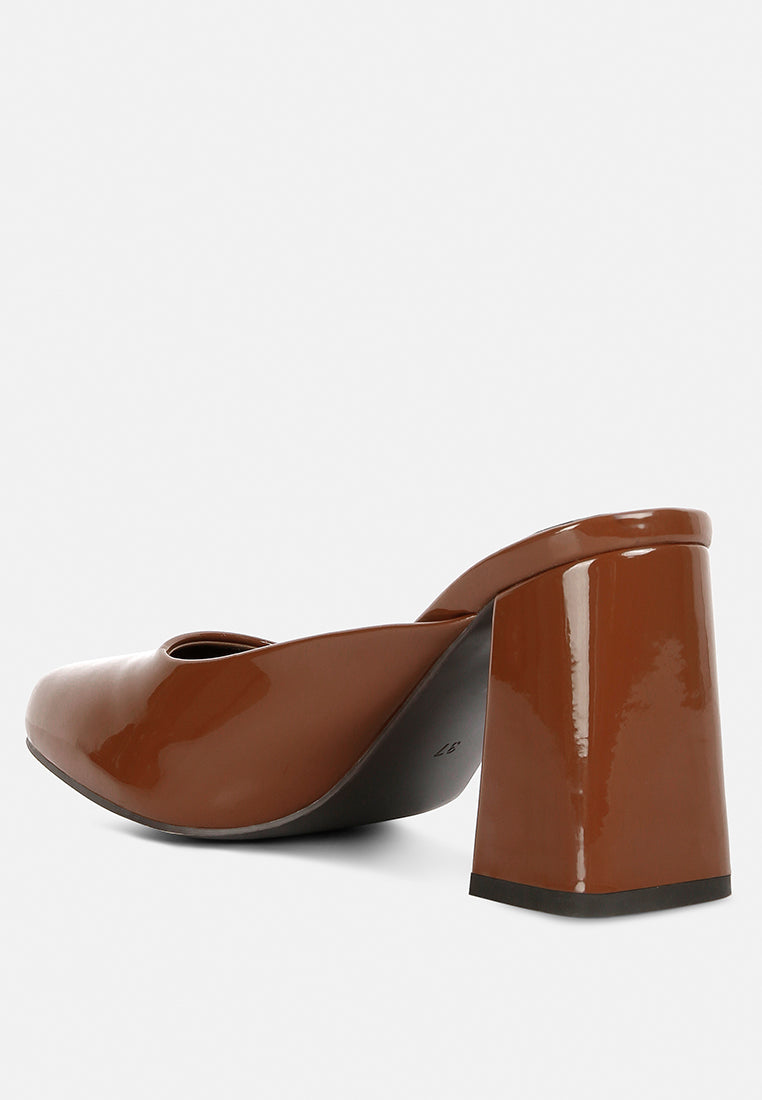 women patent block heels#color_brown