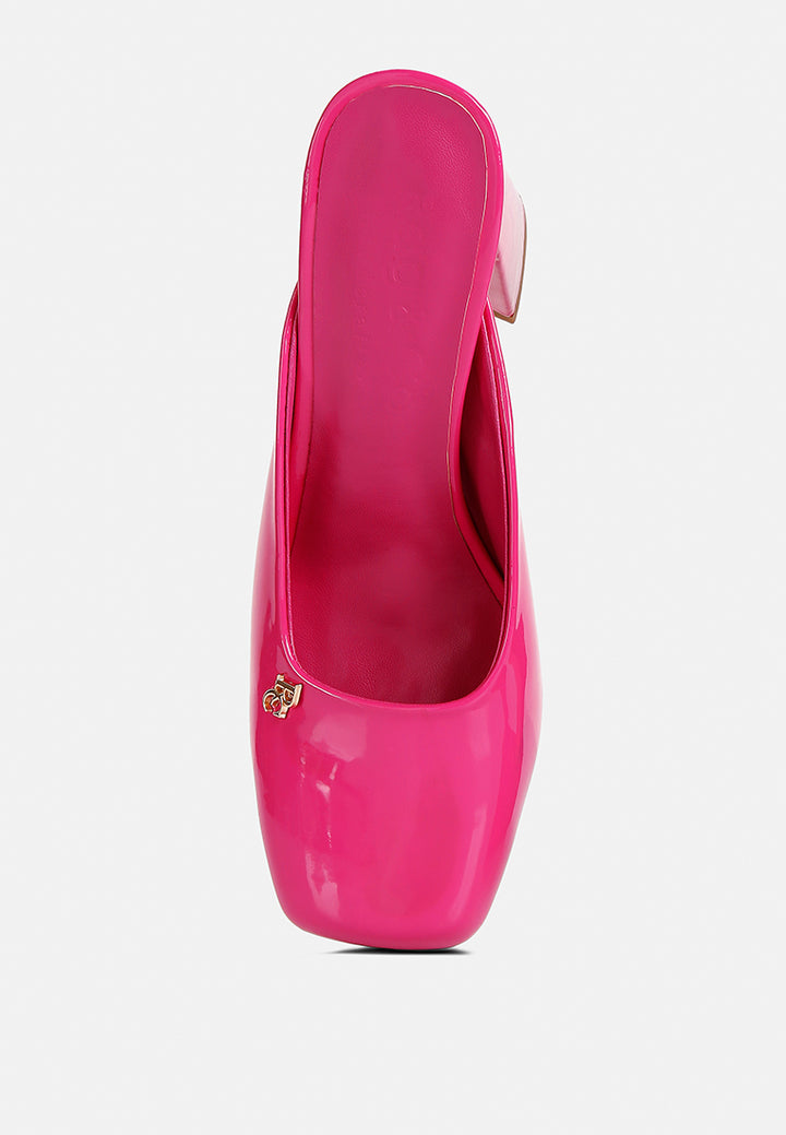 women patent block heels#color_fuchsia