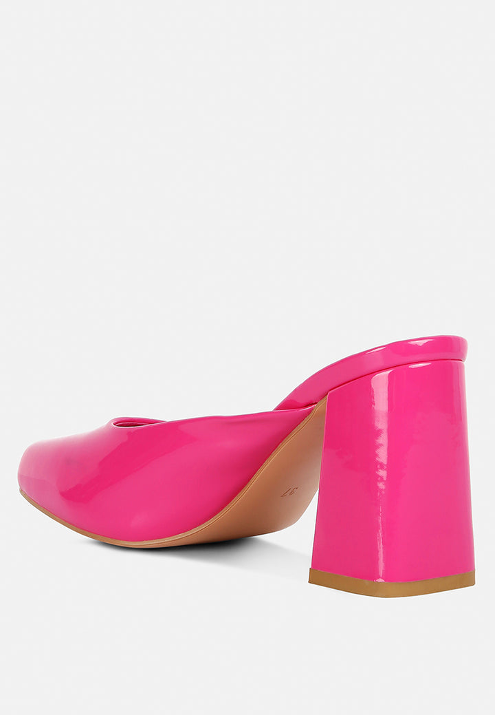 women patent block heels#color_fuchsia